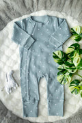 Outseam Romper - Grey — soft cotton baby romper with outward seams